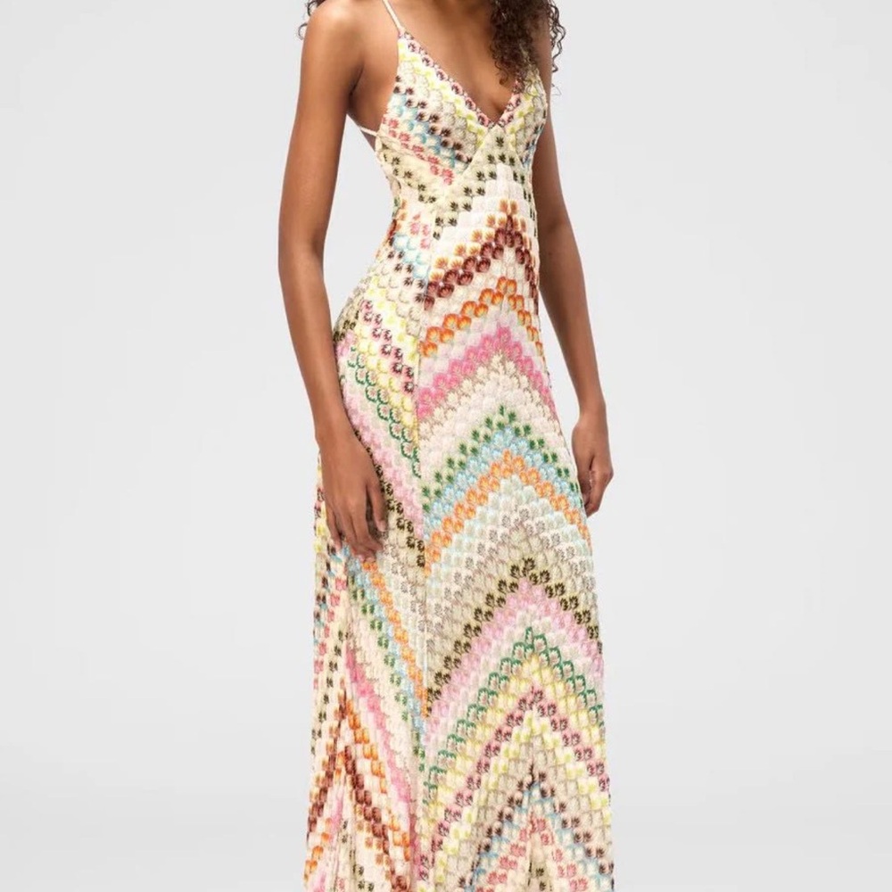 Missoni Style Chevron Patterned Maxi Dress NWT